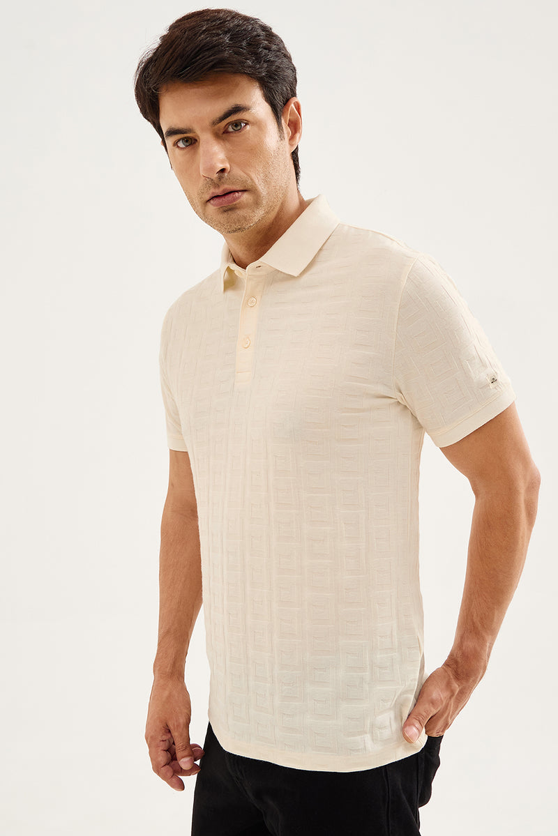 Textured Ivory Polo