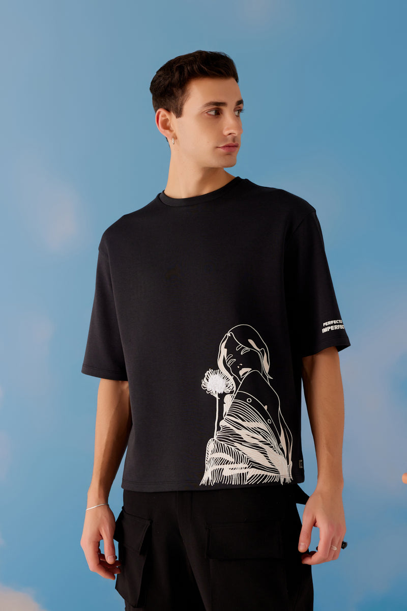 Imperfect Oversized Unisex Tee - Black