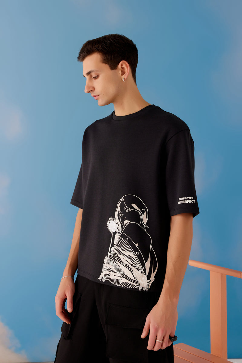 Imperfect Oversized Unisex Tee - Black