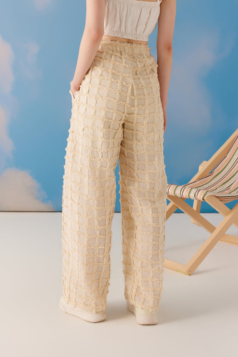 Jazzy Jacquard Pants - Beige