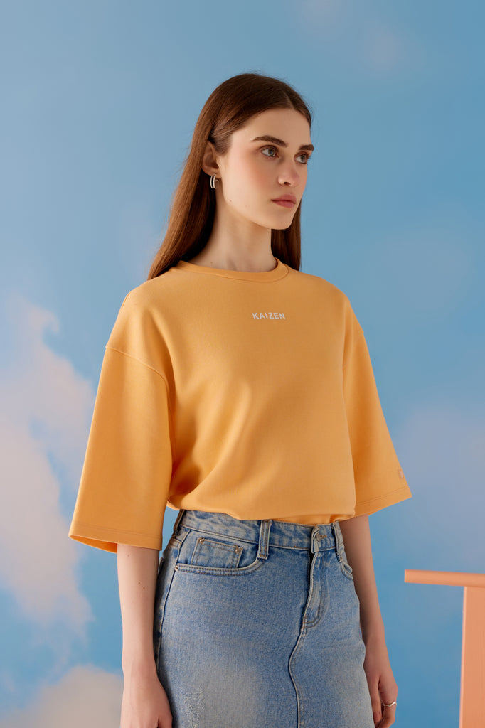 Kaizen Oversized Unisex Tee - Apricot Crush