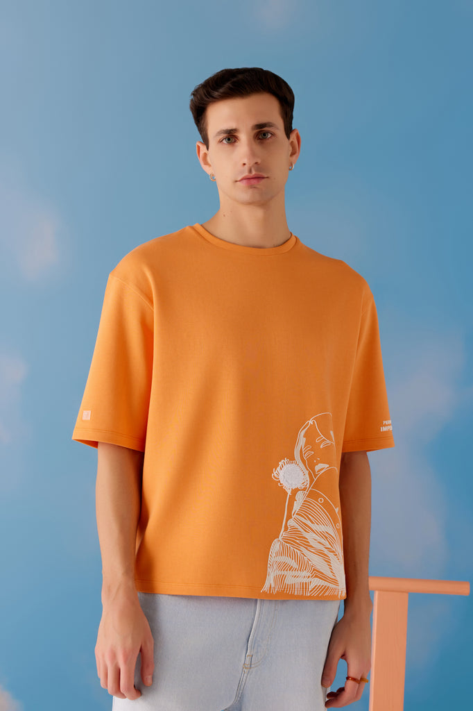 Imperfect Oversized Unisex Tee - Tang Orange