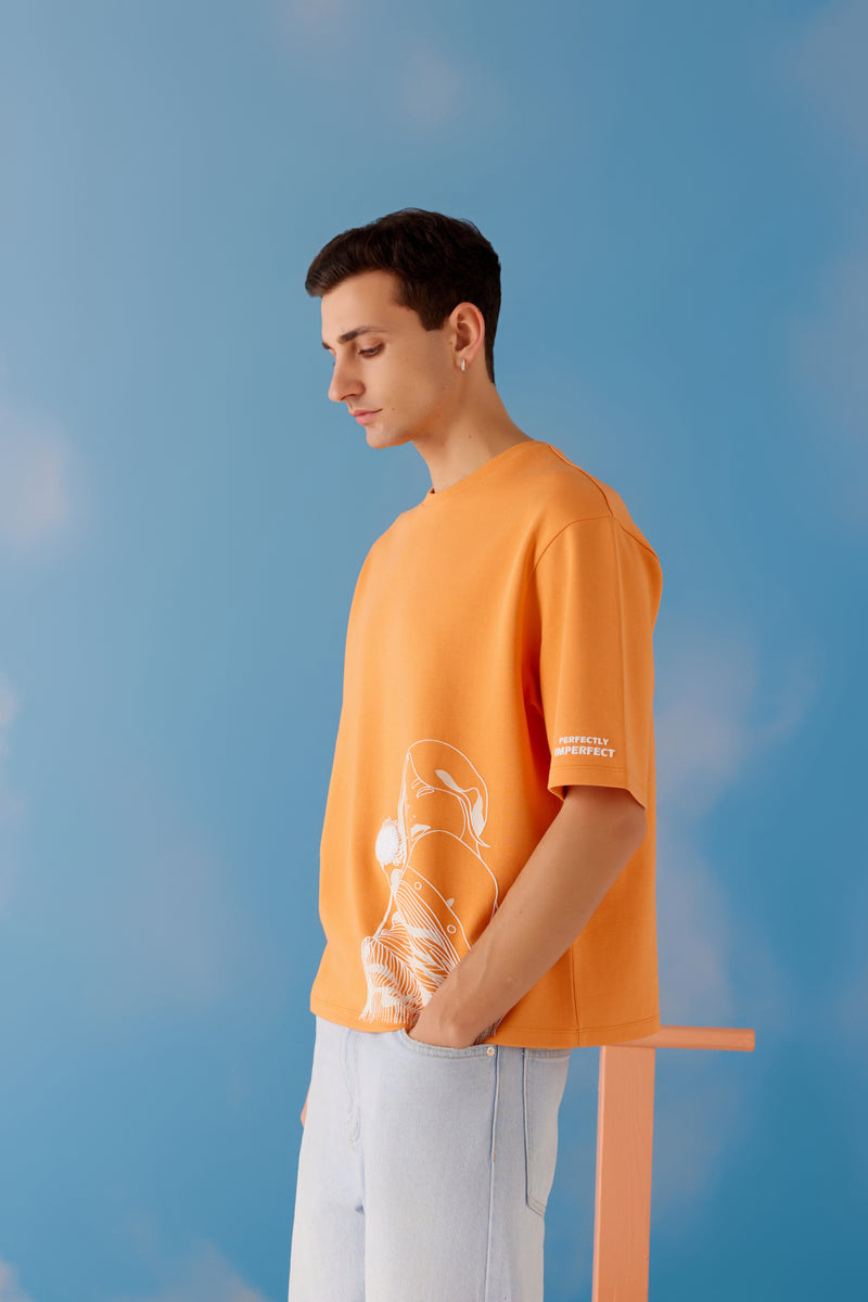 Imperfect Oversized Unisex Tee - Tang Orange