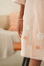 Gingham Fleur Wrap Robe