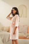 Gingham Fleur Wrap Robe