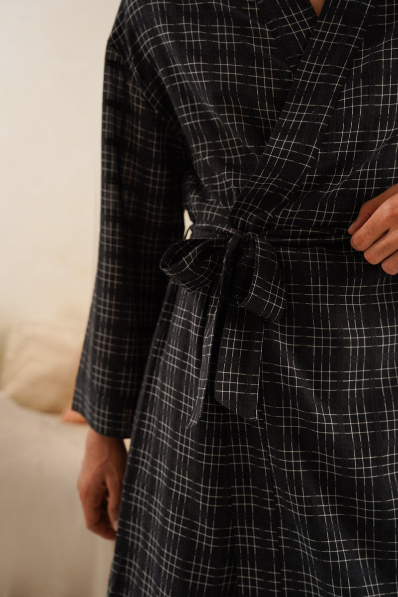 Noire Plaid Robe Co-ord Set