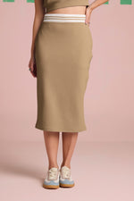 Breezy Texture Skirt - Sand