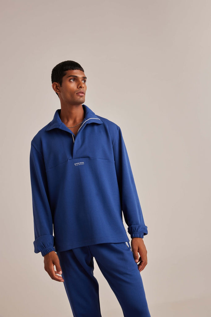 Blue ZipZest Men's Pullover