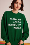 Green Point Of View Oversized Sweatshirt