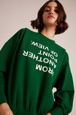 Green Point Of View Oversized Sweatshirt