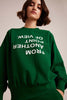 Green Point Of View Oversized Sweatshirt