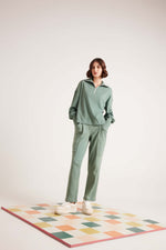 Sage Leaf Zipper Bliss Pullover