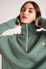 Sage Leaf Zipper Bliss Pullover