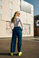 Jazzy Jacquard Pants - Blue