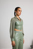 Verdant Vogue Leather Co-ord Set