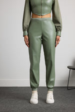 Verdant Vogue Leather jogger