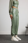 Verdant Vogue Leather Co-ord Set