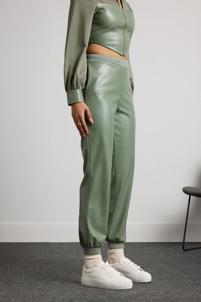 Verdant Vogue Leather jogger