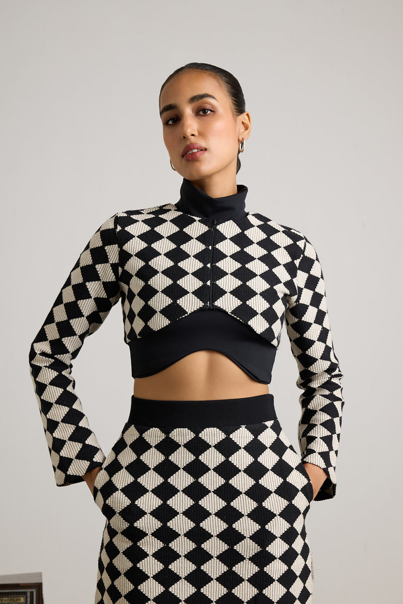 Crochet houndstooth skirt best sale