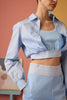 Gro-ove in Grid Top- Ice Blue