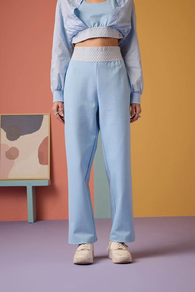 Gro-ove in Grid Pants- Ice Blue