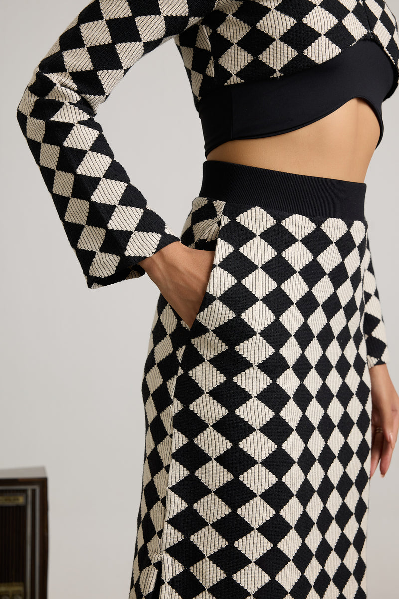 Crochet houndstooth skirt hotsell