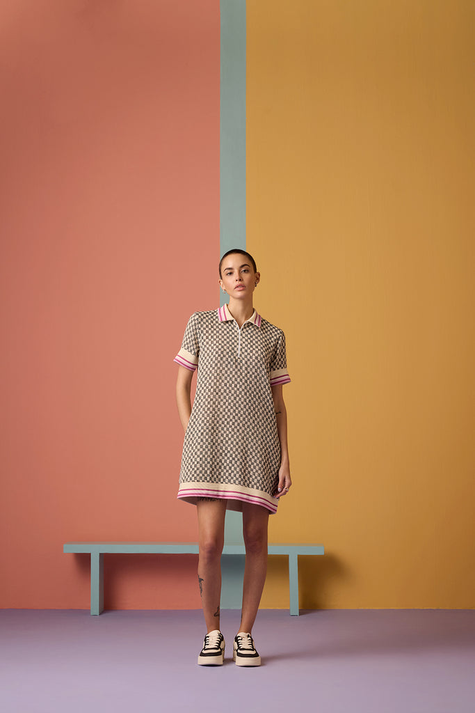 Muvazo Women's Checker'ed Dress