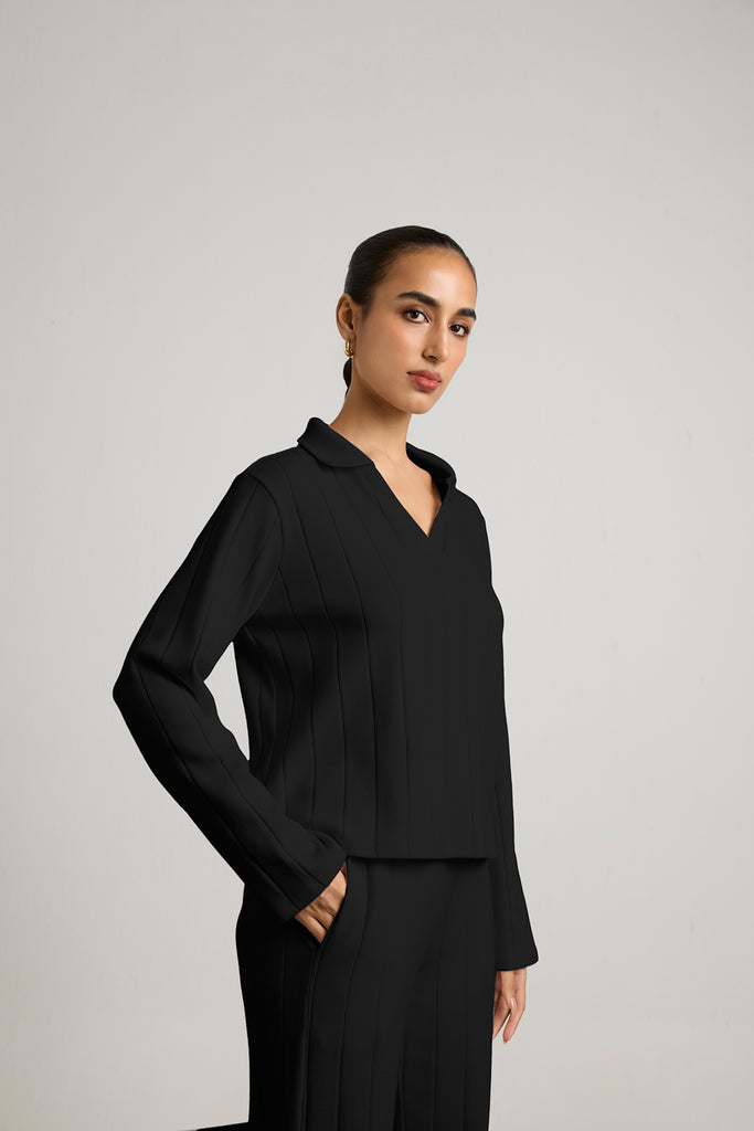 Tactile Pleated Top - BL