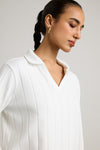 Tactile Pleated Top-WH