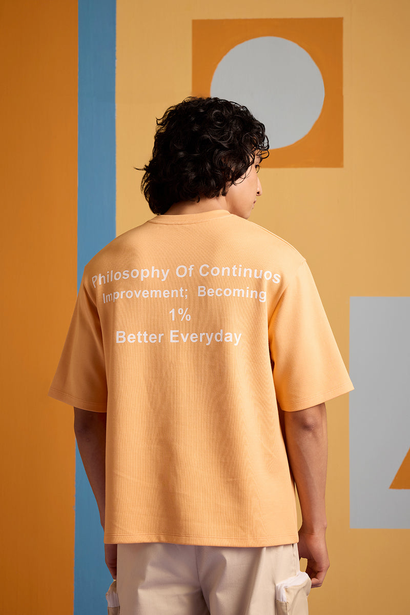 Kaizen Oversized Unisex Tee - Apricot Crush