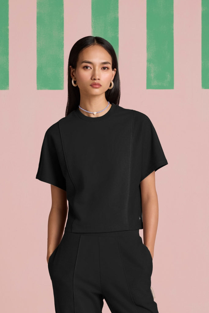 Aeris Panel Sleeve Top - Black