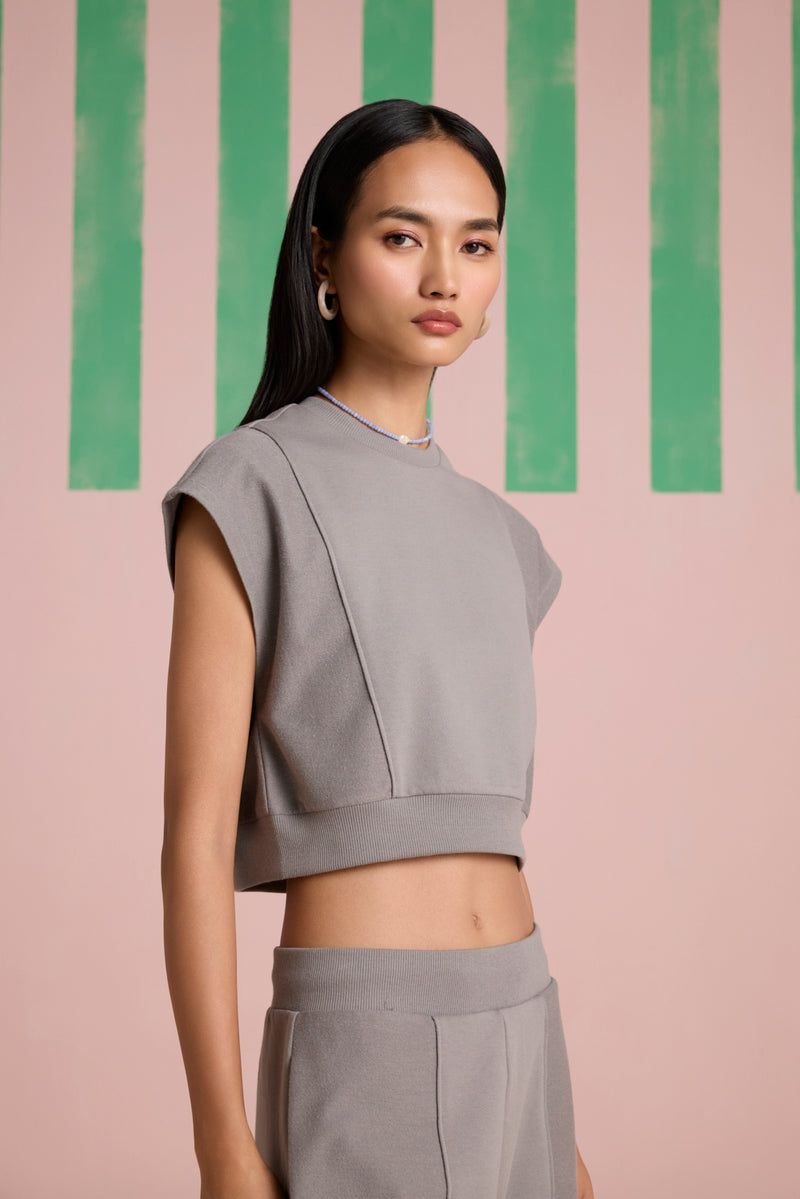 Aeris Panel Co-ord Set - Circular Grey