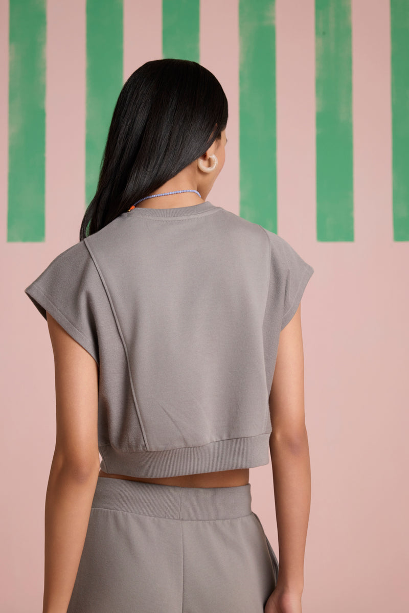 Aeris Panel Top - Circular Grey