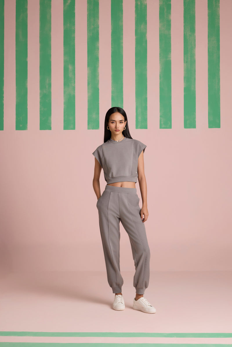 Aeris Panel Co-ord Set - Circular Grey