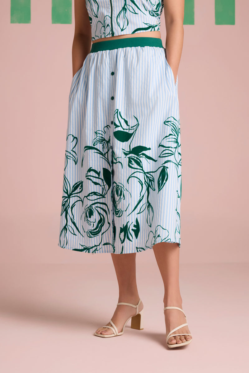 Rosette Stripe Skirt