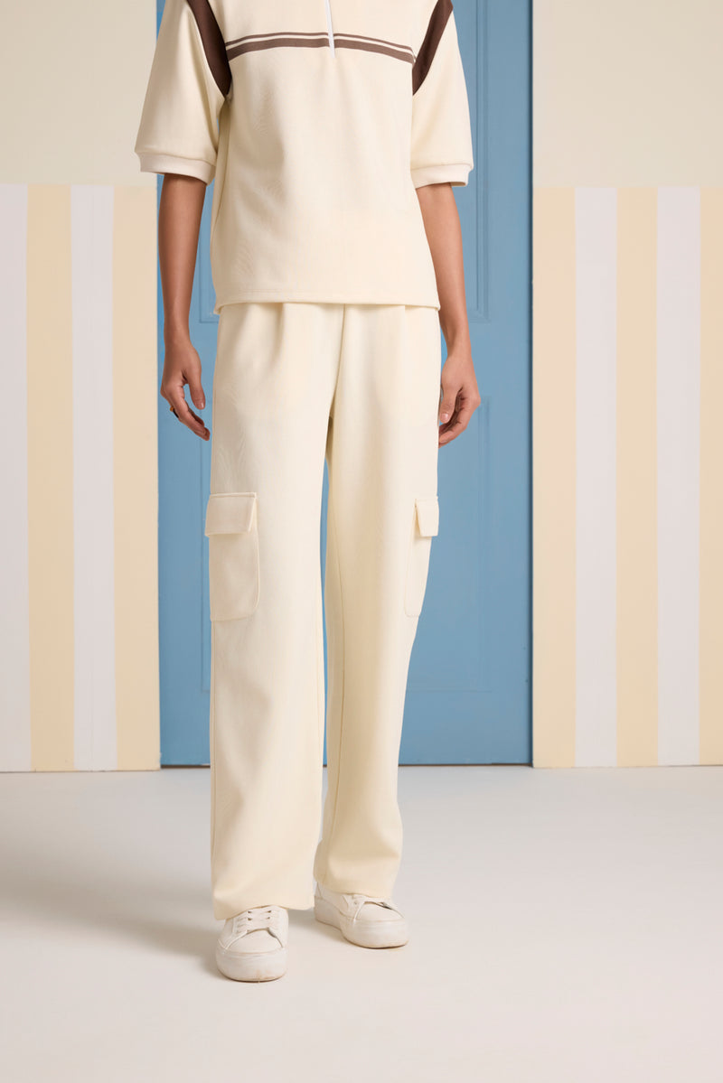 Layover Zip'up Co-ord Set - Buttermilk