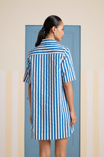 Sea Breeze Pocket'ed Shirt Dress