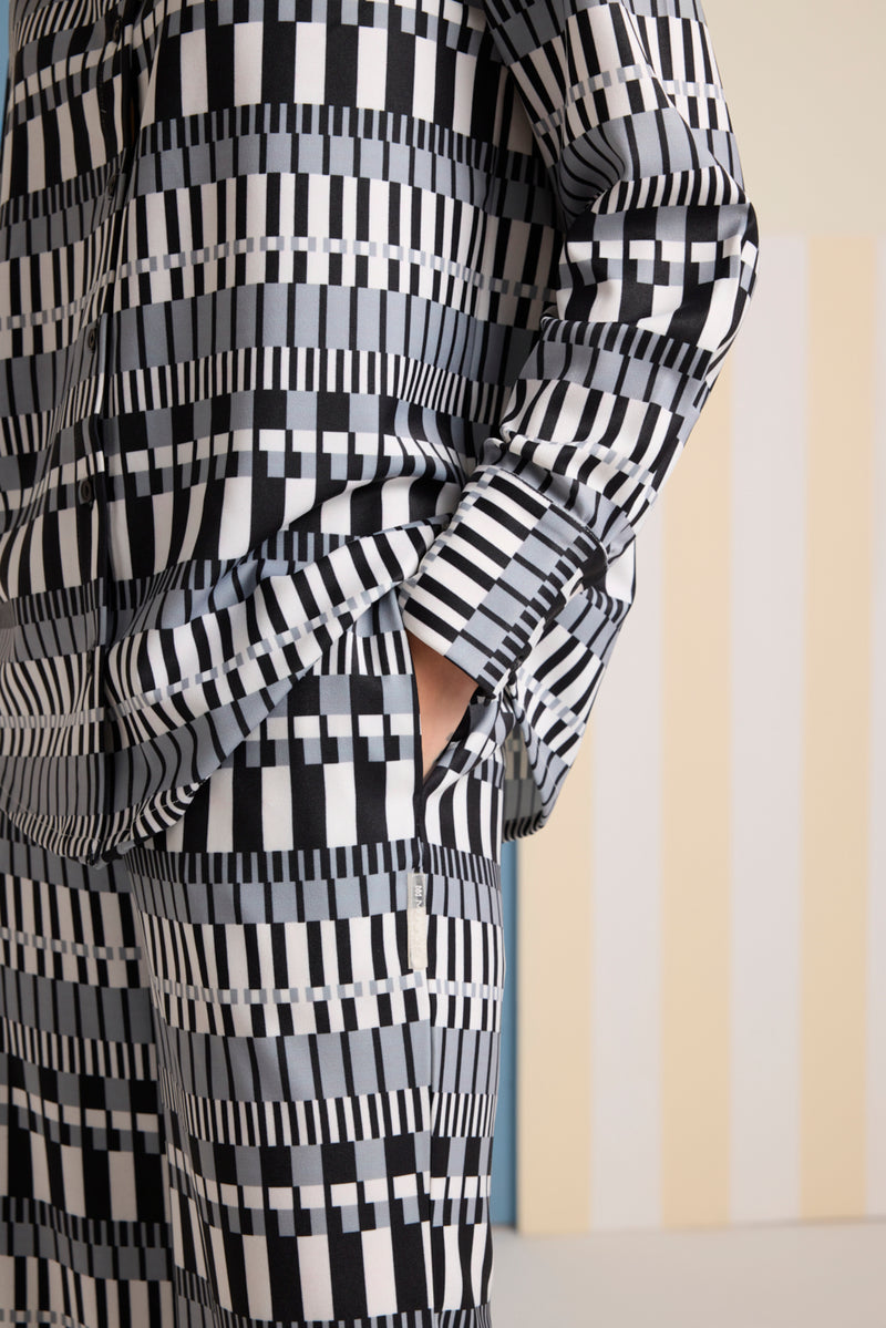 Monotone Maze Shirt Co-ord Set