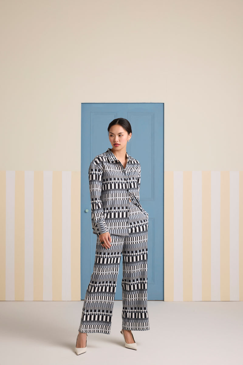 Monotone Maze Shirt Co-ord Set