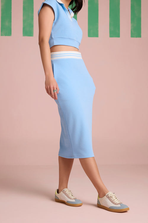 Breezy Texture Skirt - Sea Kelp