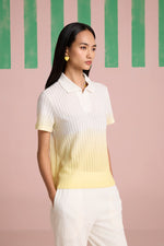 Serene Stitch Ombre Top - Butter Yellow