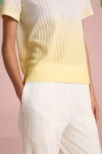 Serene Stitch Ombre Top - Butter Yellow