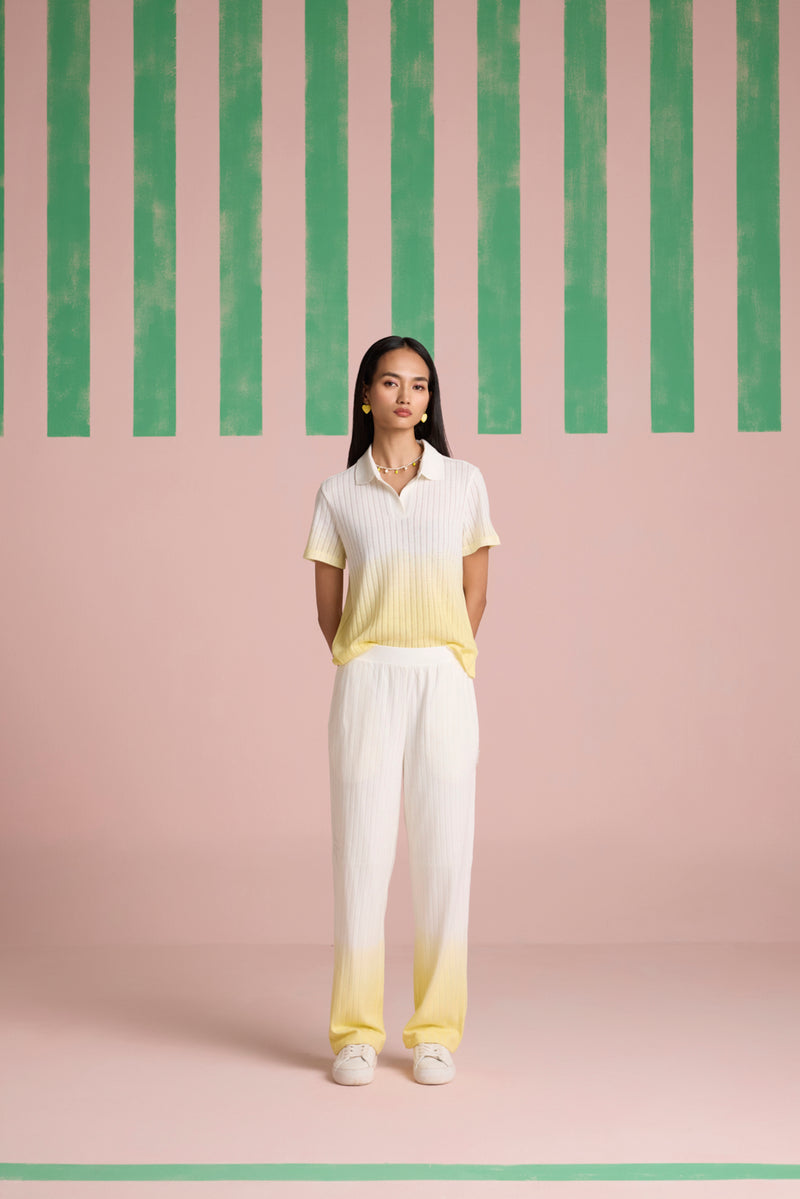 Serene Stitch Ombre Co-ord Set - Butter Yellow