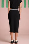 Breezy Texture Skirt - Black