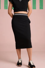 Breezy Texture Skirt Co-ord Set- Black