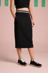 Breezy Texture Skirt - Black