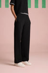 Breezy Texture Pants Co-ord Set - Black