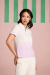 Serene Stitch Ombre Top - Lilac