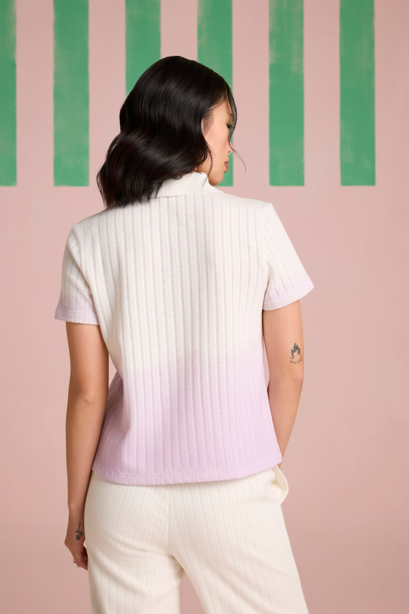 Serene Stitch Ombre Top - Lilac