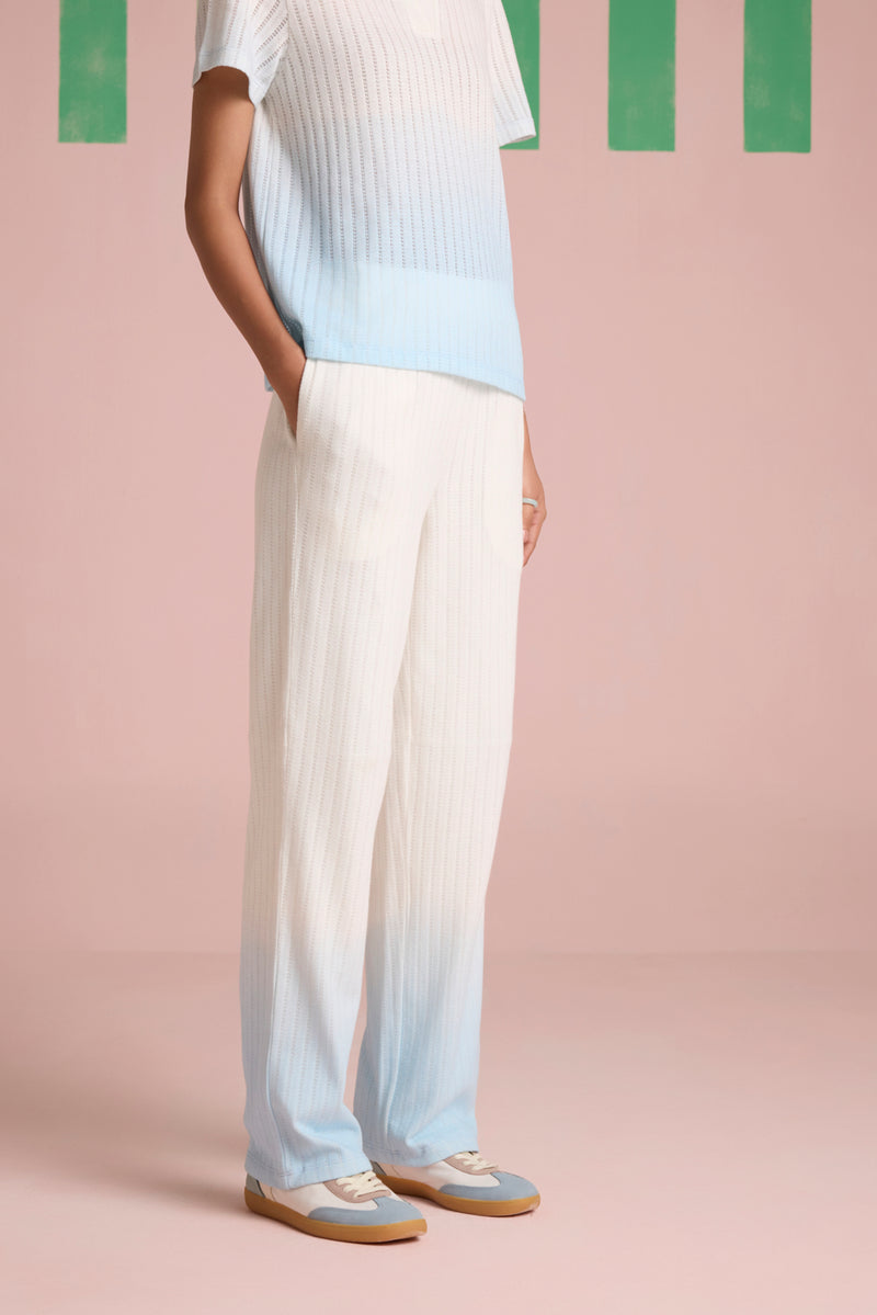 Serene Stitch Ombre Pants - Sky Kelp